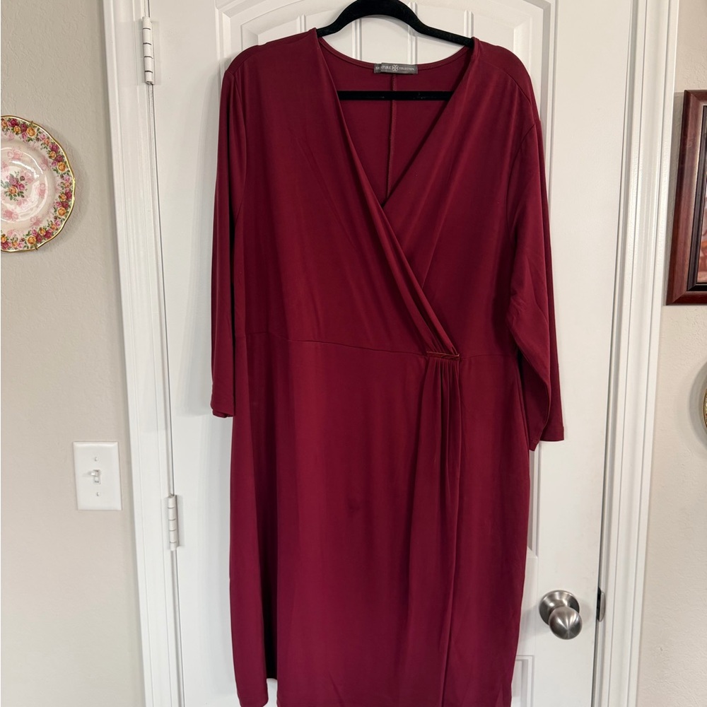 Chic Long Sleeve Burgundy Dress